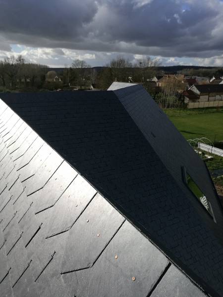 Couverture maison neuve en ardoises naturelles, Le Vaudreuil 27100