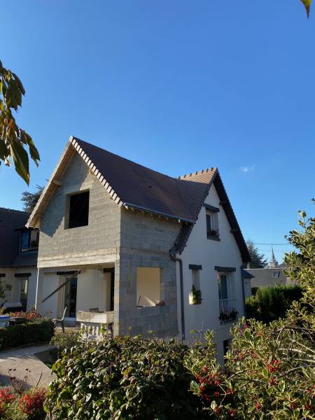 Agrandissement charpente traditionnelle et petites tuiles EVREUX 27000