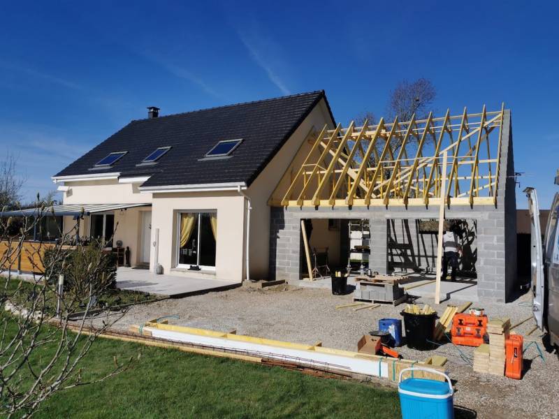 Charpente couverture garage , Tourville la campagne 27370